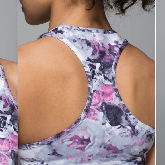 Lululemon Cool Racerback Moody Mirage Size 2 Women’s Tank Top Athletic Floral - Picture 3 of 10